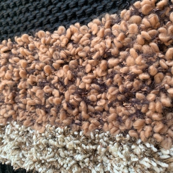 Anthropologie Sleeping On Snow Black Brown And Cream Fuzzy Infinity Scarf - Picture 4 of 7